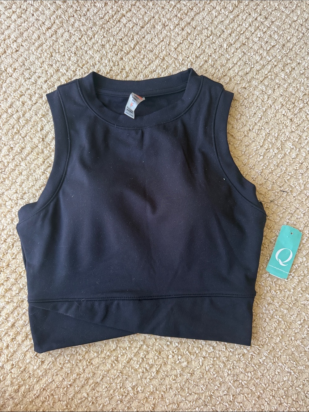 Mono B Black Cropped Sleeveless Tank Top